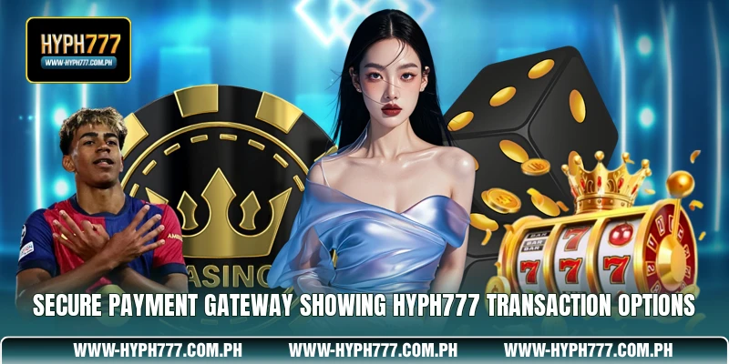 Secure payment gateway showing HYPH777 transaction options